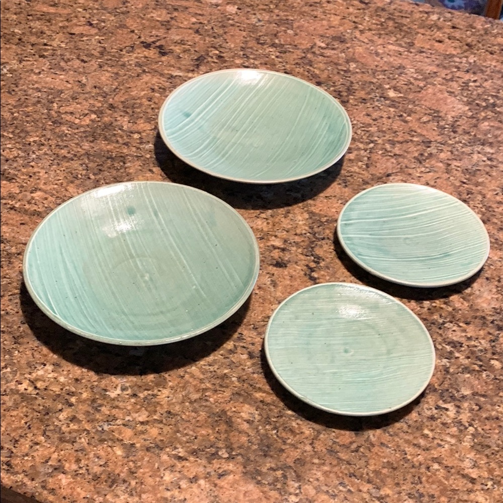 Handmade Pottery Plates. 4 plates in all.